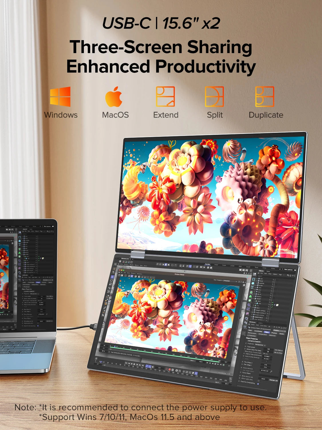 Monitor exterior plegable UPERFECT 15.6" portátil.